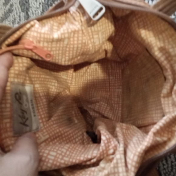 Fossil Key-per Tan Beige Qiulted Floral Nylon Crossbody Womens - Picture 7 of 11